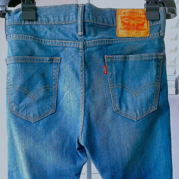 Levi's '510' Blue Denim Skinny Fit Stretch Flex Jeans Men's Size 30x32 - Picture 6 of 16